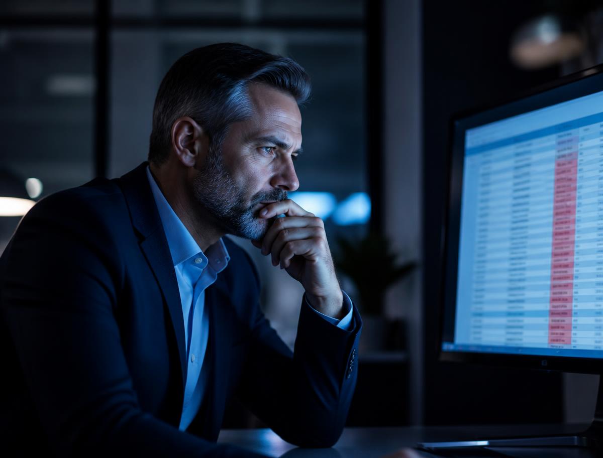 Compliance manager reviewing suspicious training completion records